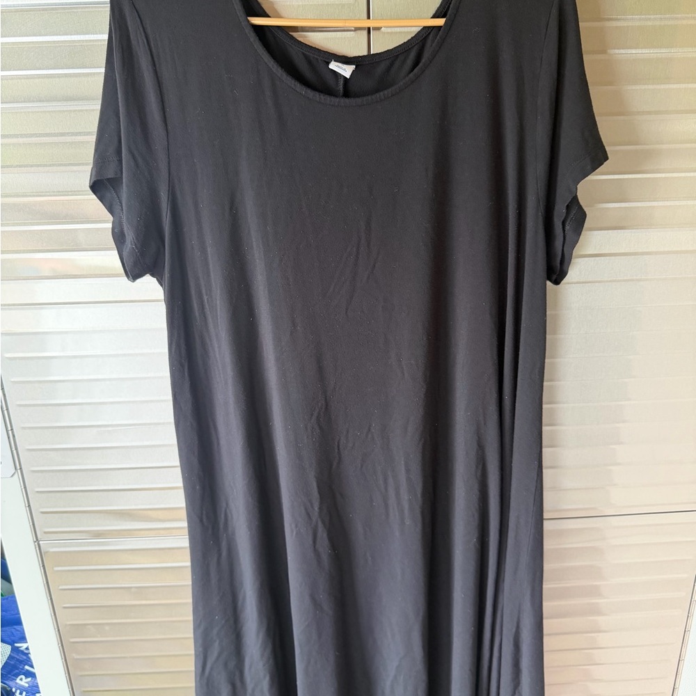 Old Navy Black Scoop Neck T-Shirt Dress